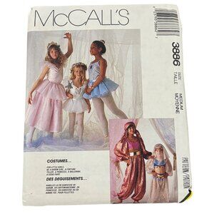McCalls 3886 Childrens Costume Patterns Medium Sizes For Princess Ballerina Geni